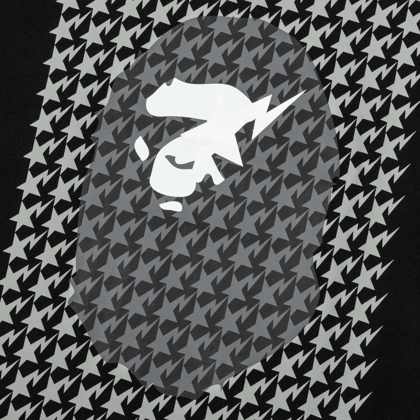 STA Houndstooth Ape Head Tee Black Black