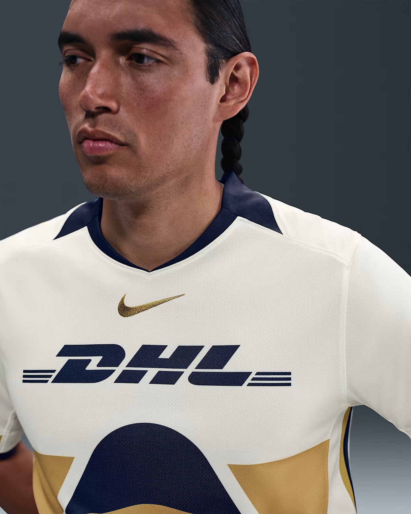 Nike UNAM PUMAS 2025 26 Mens Stadium Home Jersey Sail Club Gold