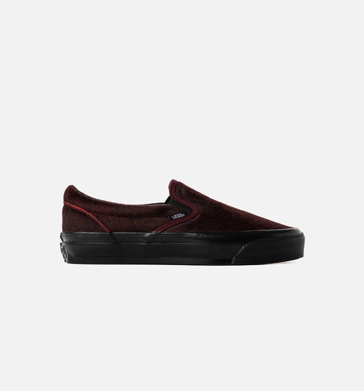 LX Classic Slip On 98 Pony Hair Mens Lifstyle Shoe Burgundy Black