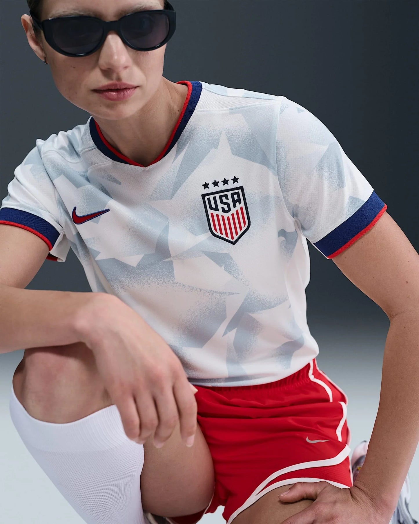 Nike USWNT 2025 Stadium Home Womens Jersey White Rush Blue Challenge