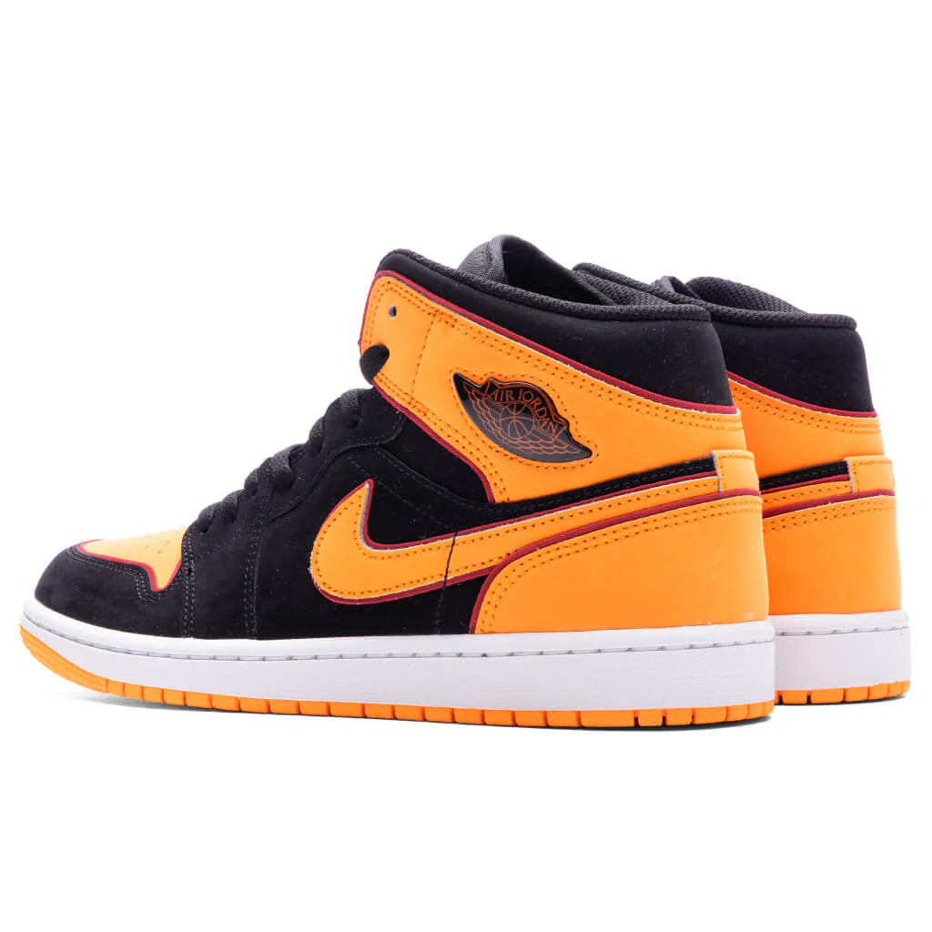 Air Jordan 1 Mid SE Black Vivid Orange Cardinal Red