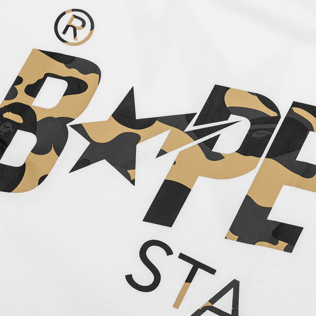 1st Camo Bape STA Tee White Yellow