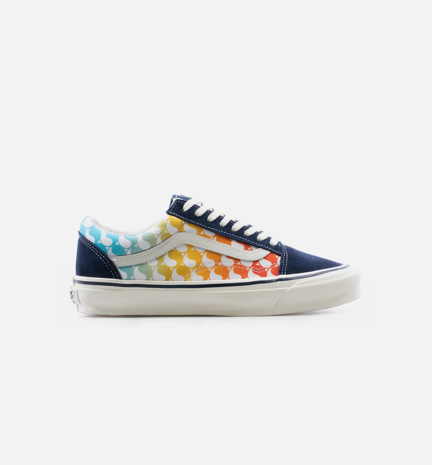 OG Old Skool Free Easy LX Mens Skate Shoe Navy Blue White Orange Yellow Blue