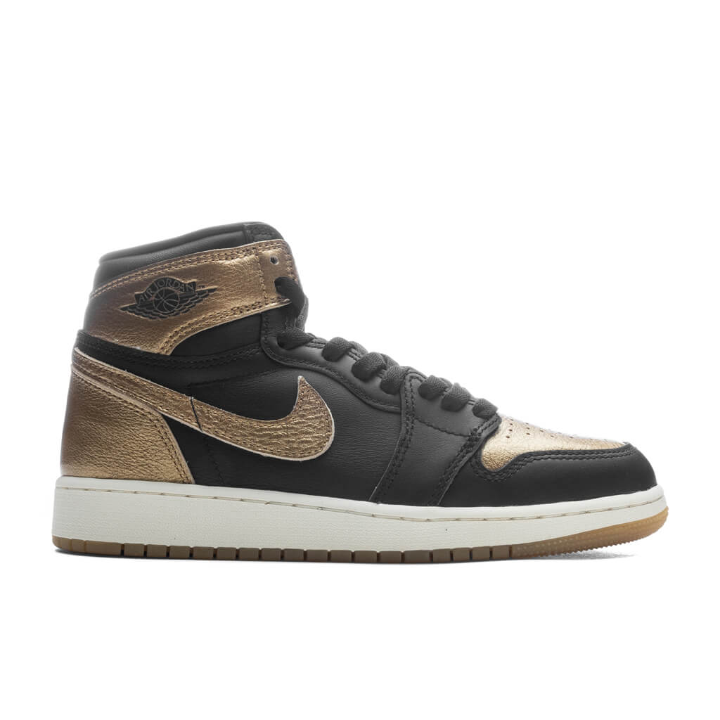 Air Jordan 1 Retro High OG GS Black and Gold Black Metallic Gold Sail