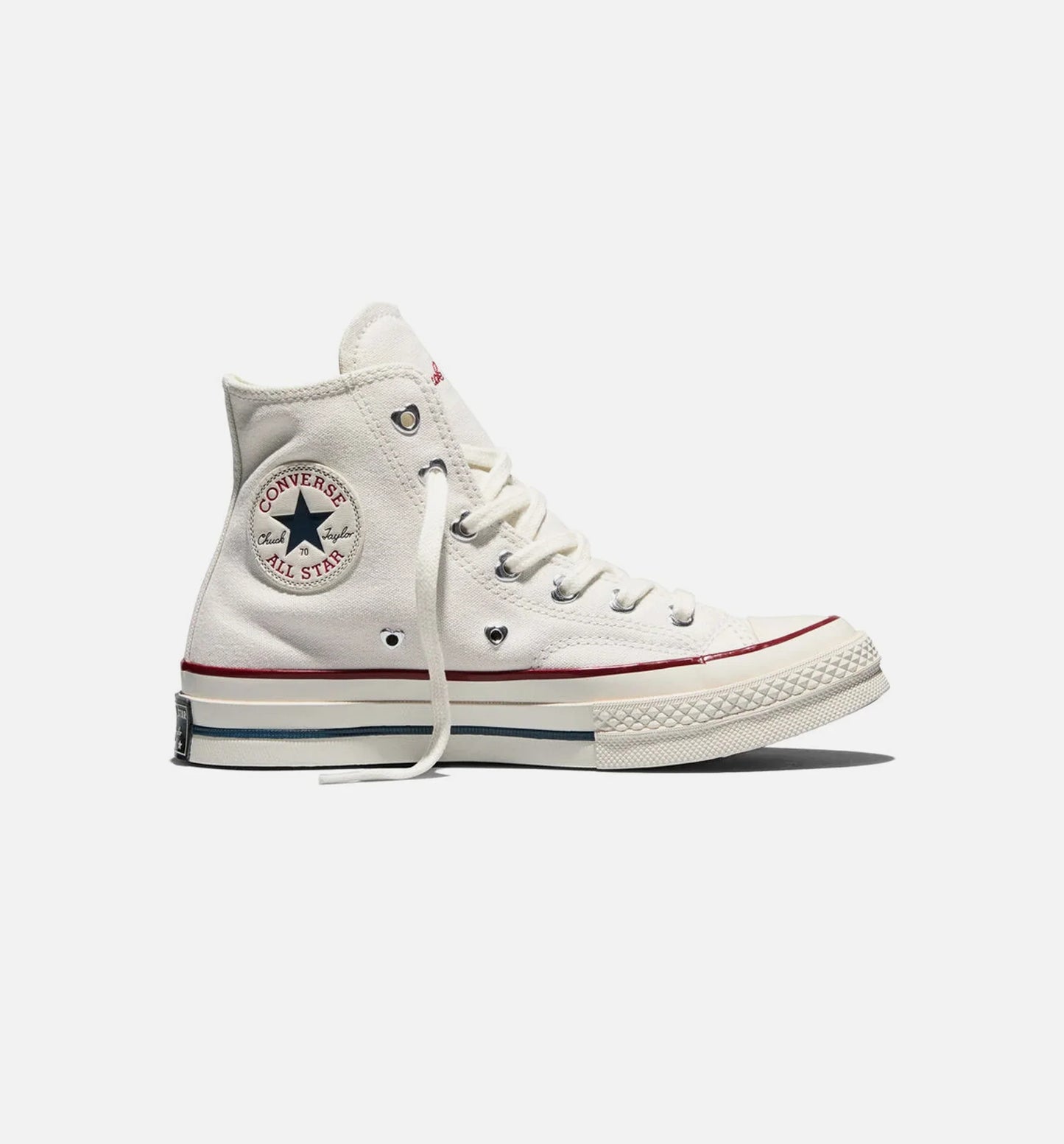 Chuck 70 Valentines Day Mens Lifestyle Shoe Vintage White Egret Days Ahead Red