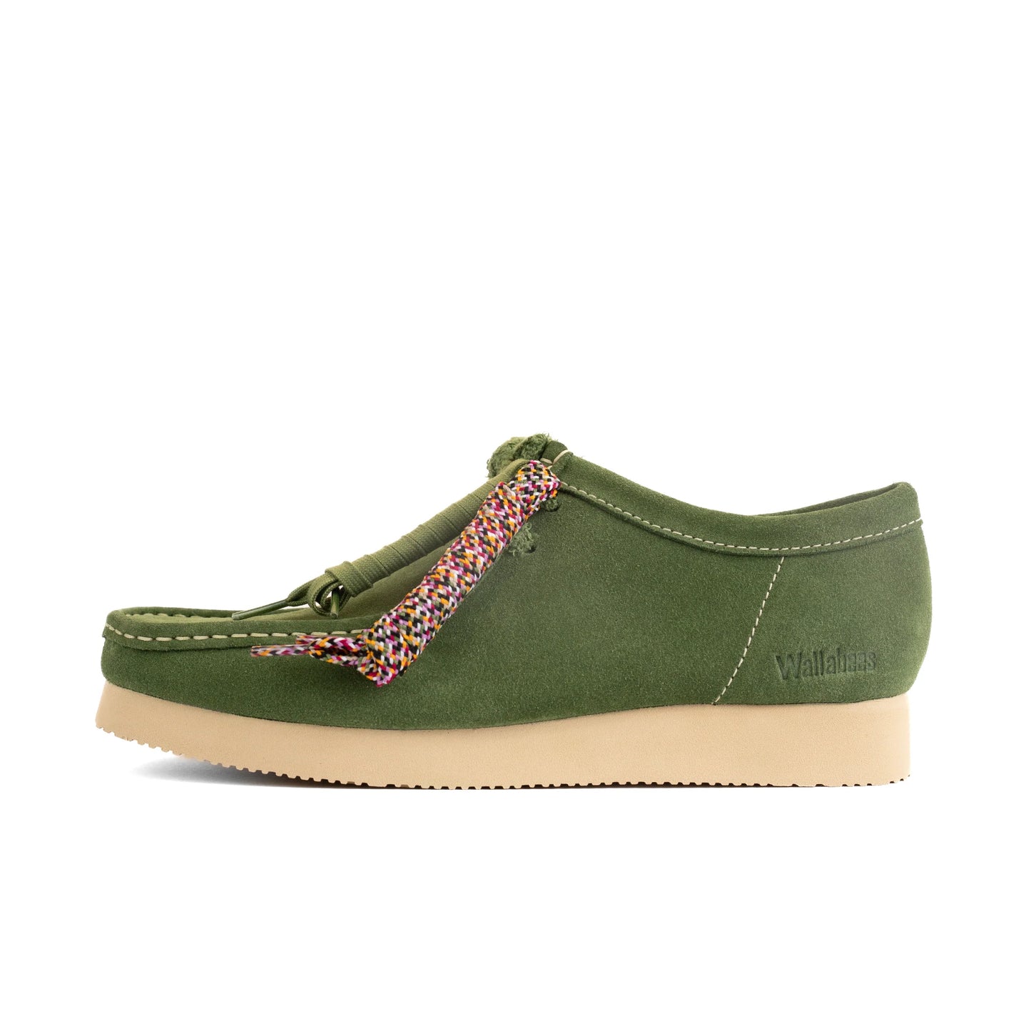 CLARKS WALLABEE GREEN SUEDE