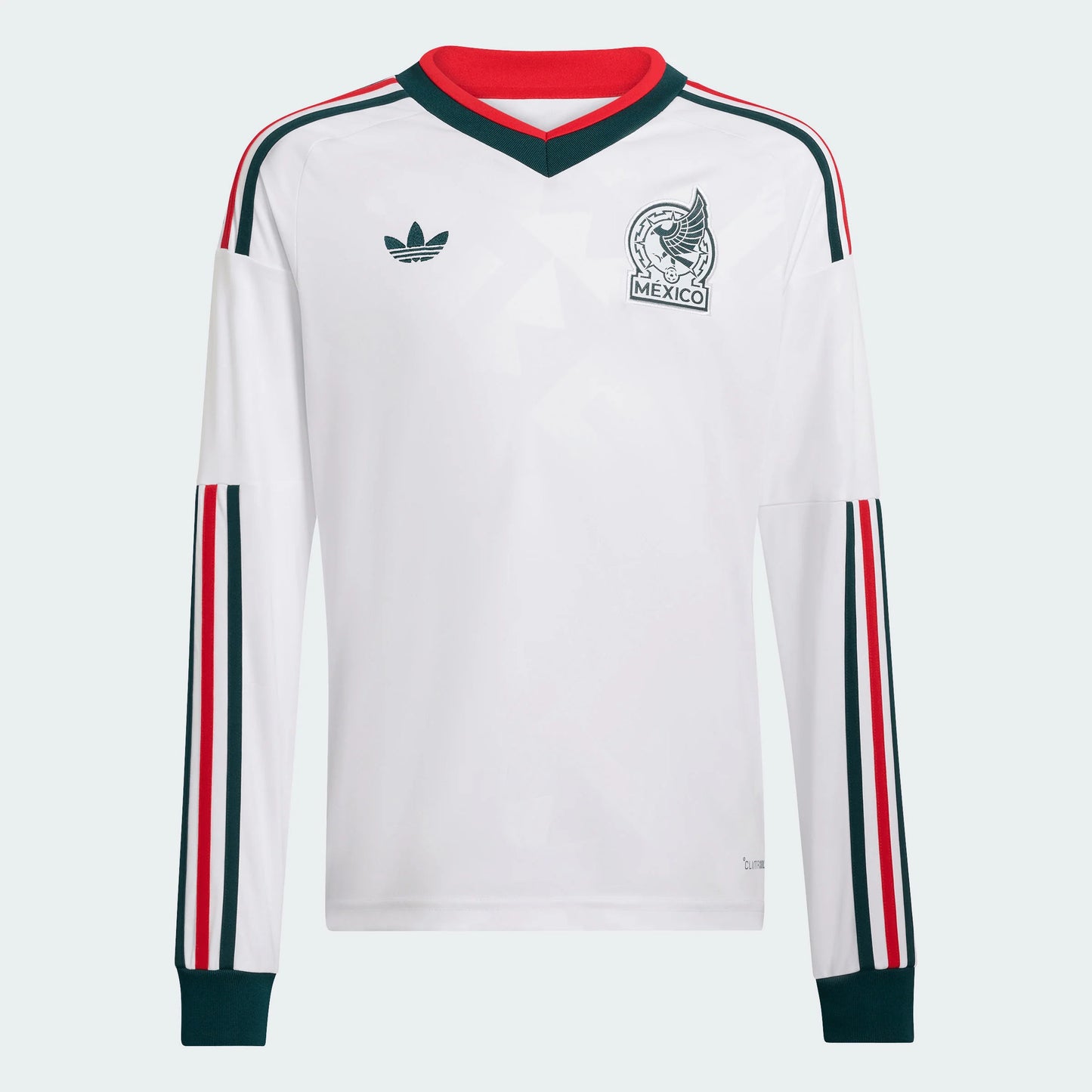 adidas Mexico Away Long Sleeve Youth Soccer Jersey 2026 White