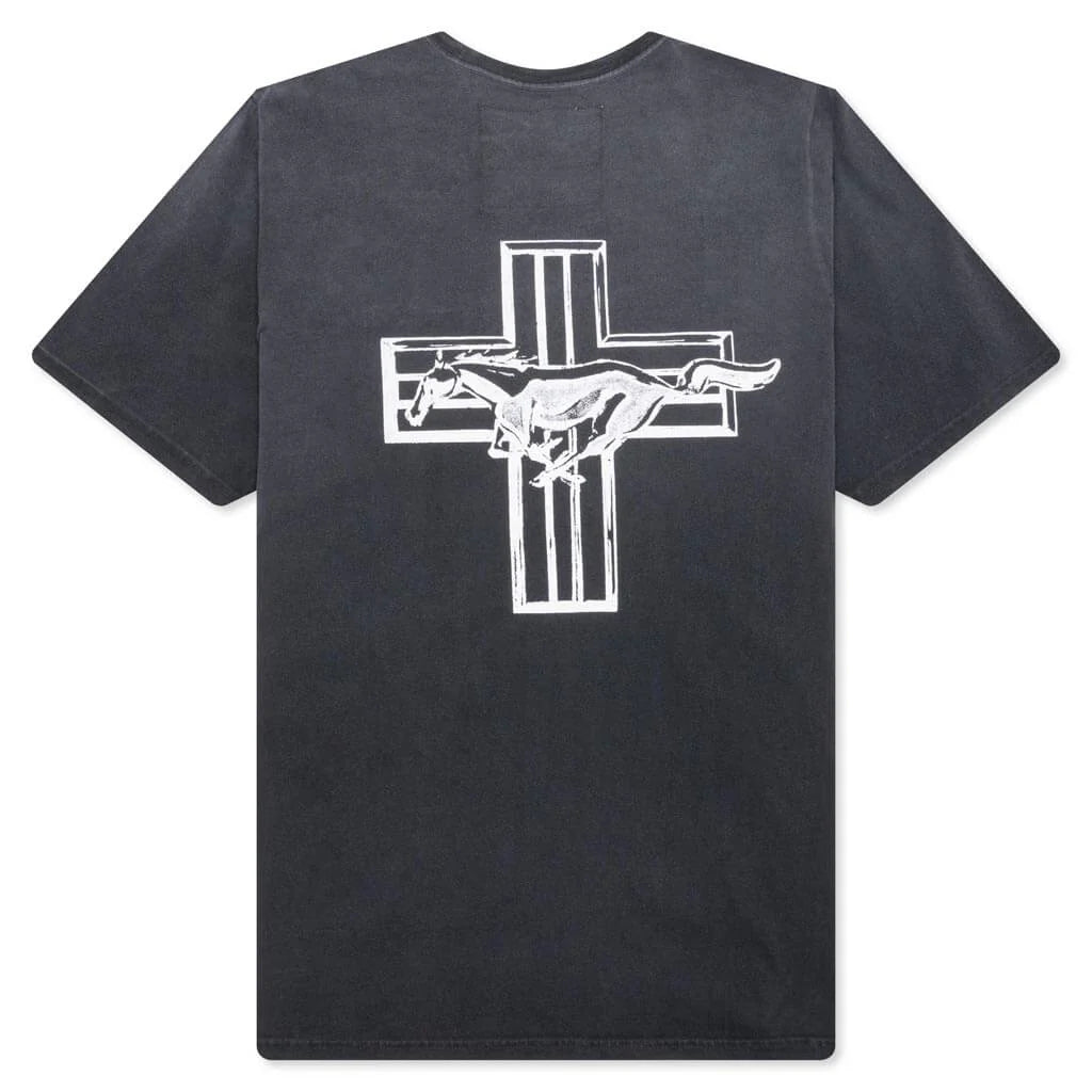 Mustang Cross Tee Washed Black