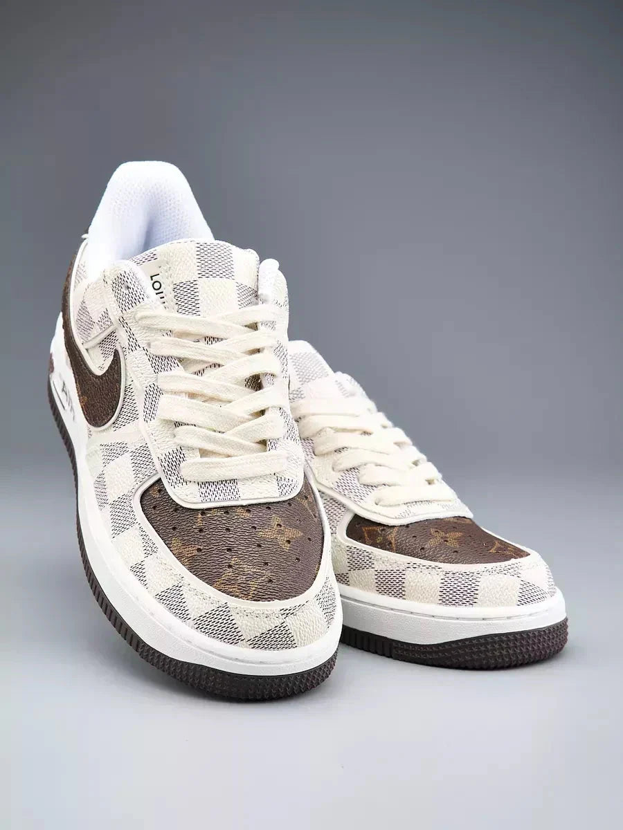Louis Vuitton x Off White x Nike AF1 Damier Heat Check Custom