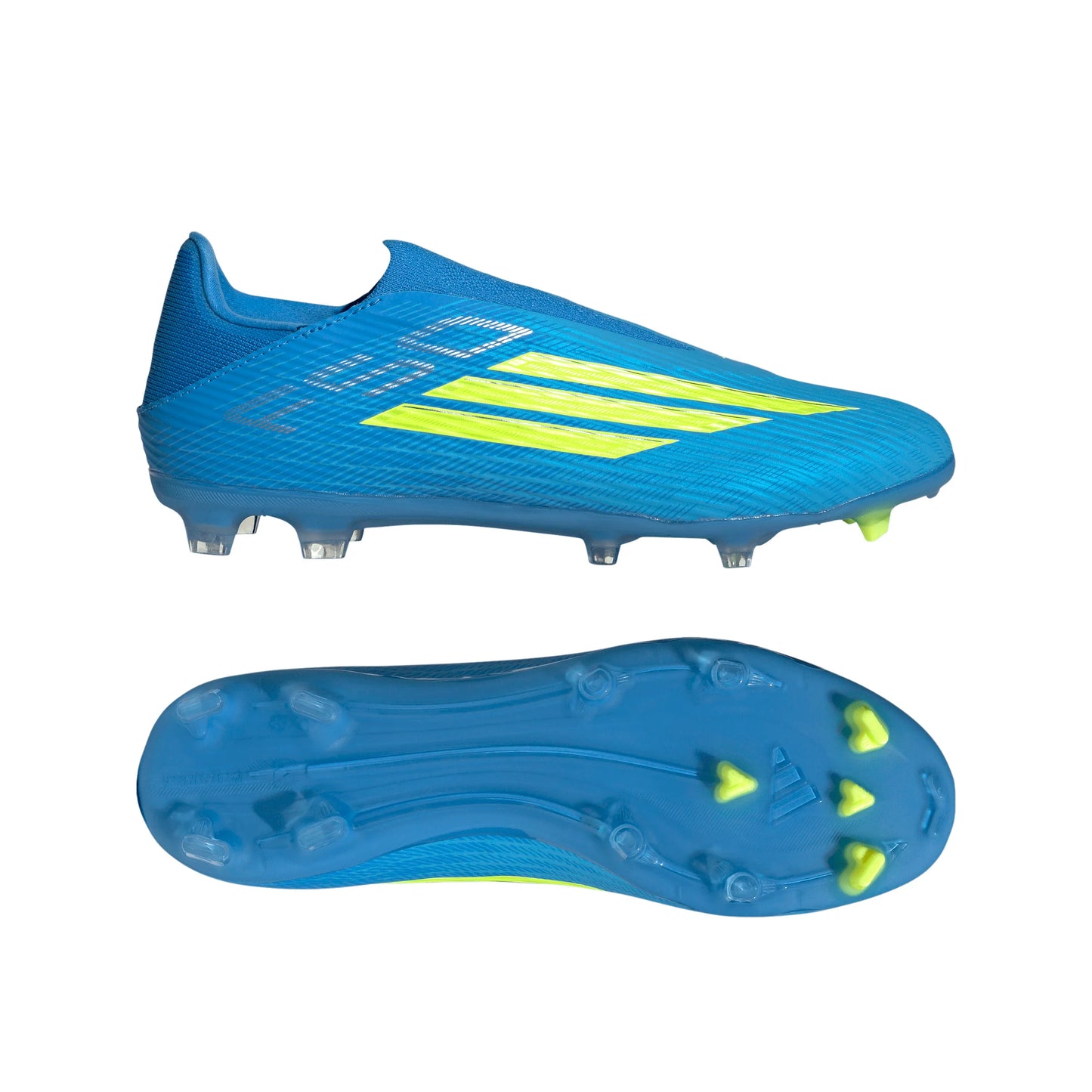 adidas F50 League Laceless FG MG Firm Ground Multi Ground Mens Soccer Cleats Blue Yellow Aqua