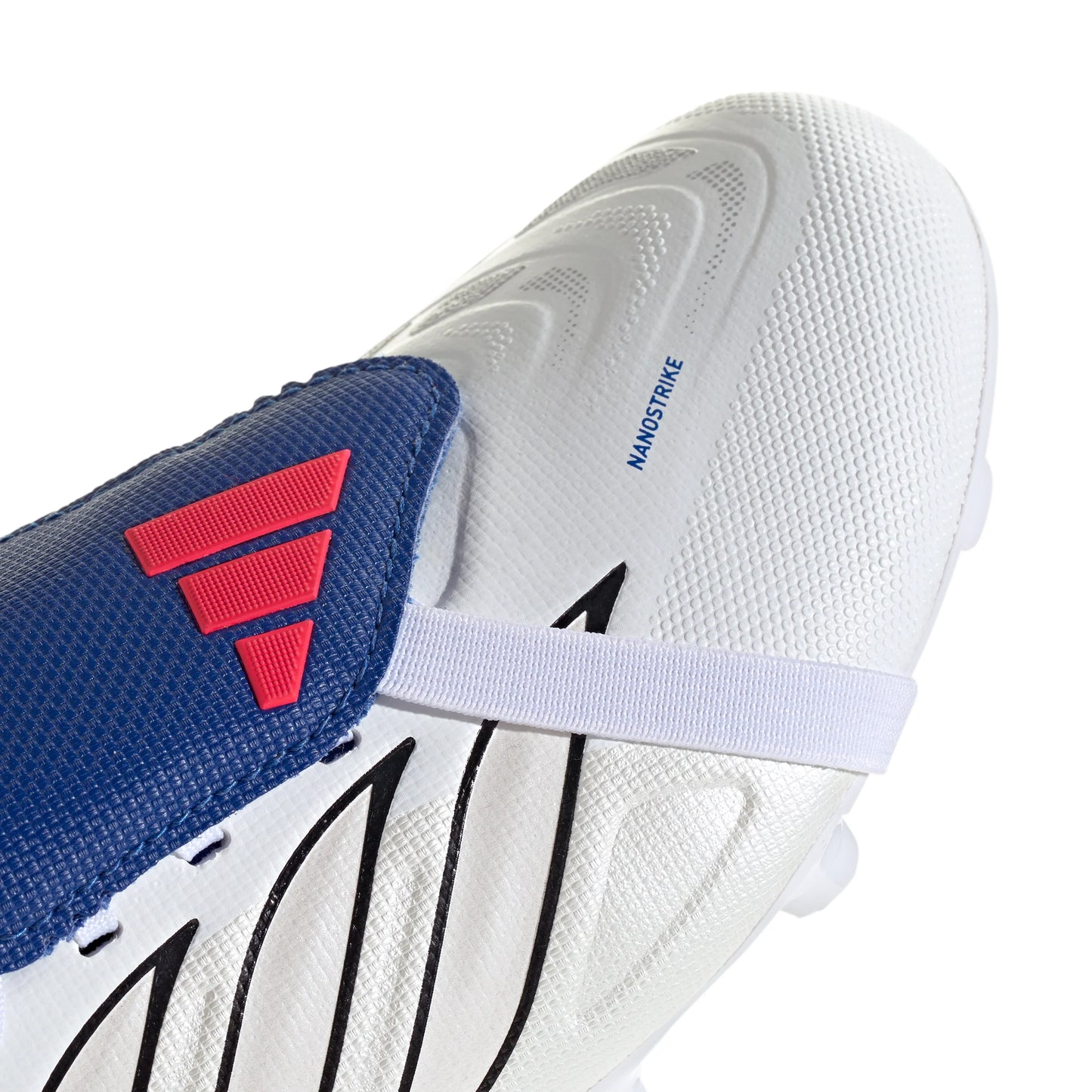 adidas Predator League Fold Over Tongue FG Firm Ground Youth Soccer Cleats White Zero Metallic Blue