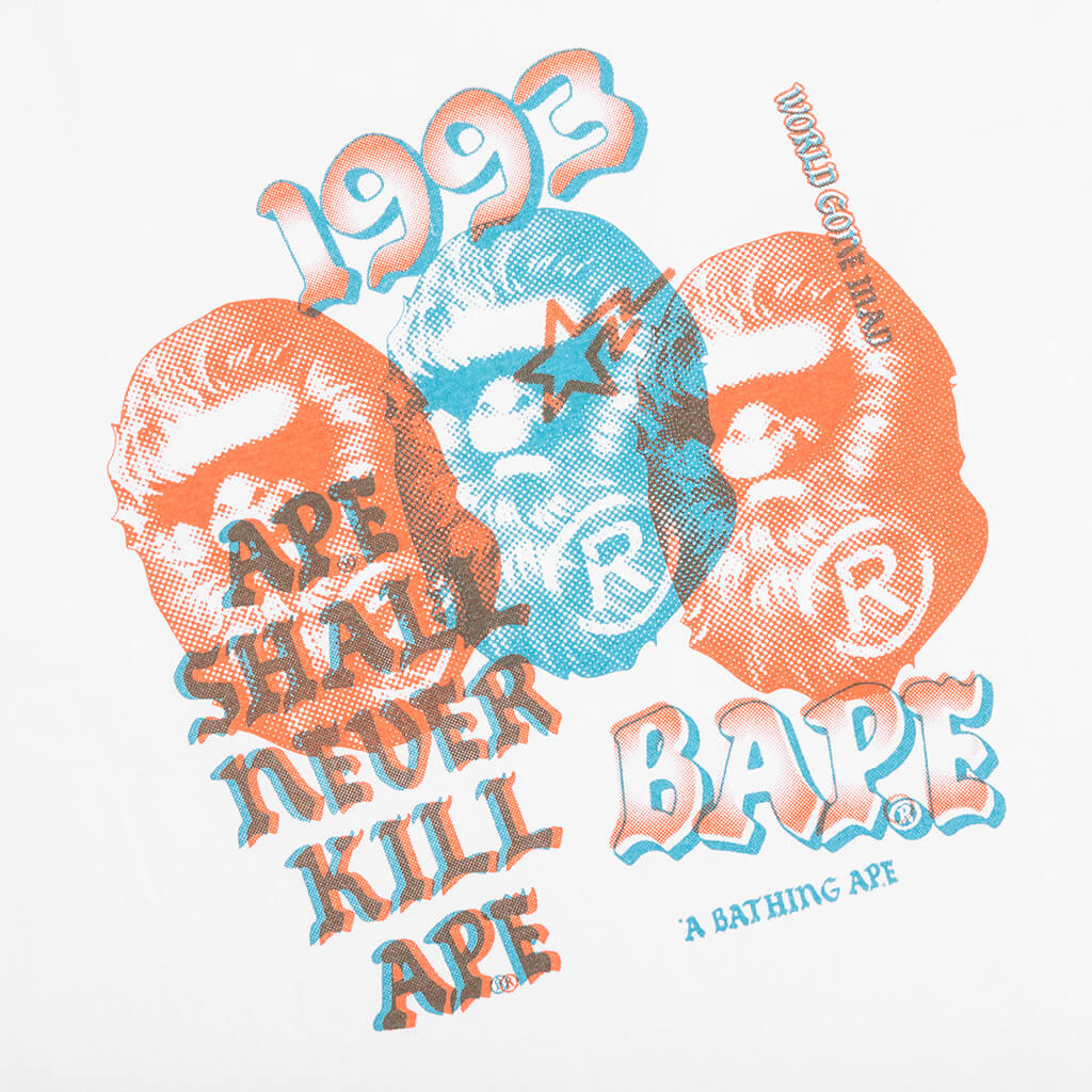 Pigment Three Ape Head Tee White
