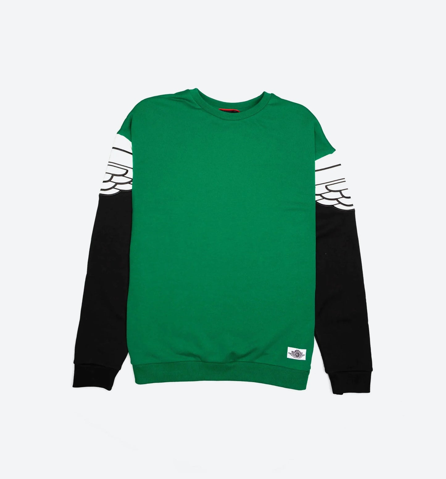 Air Jordan Wings Classic Mens Crew Shirt Pinke Green Black Ivory
