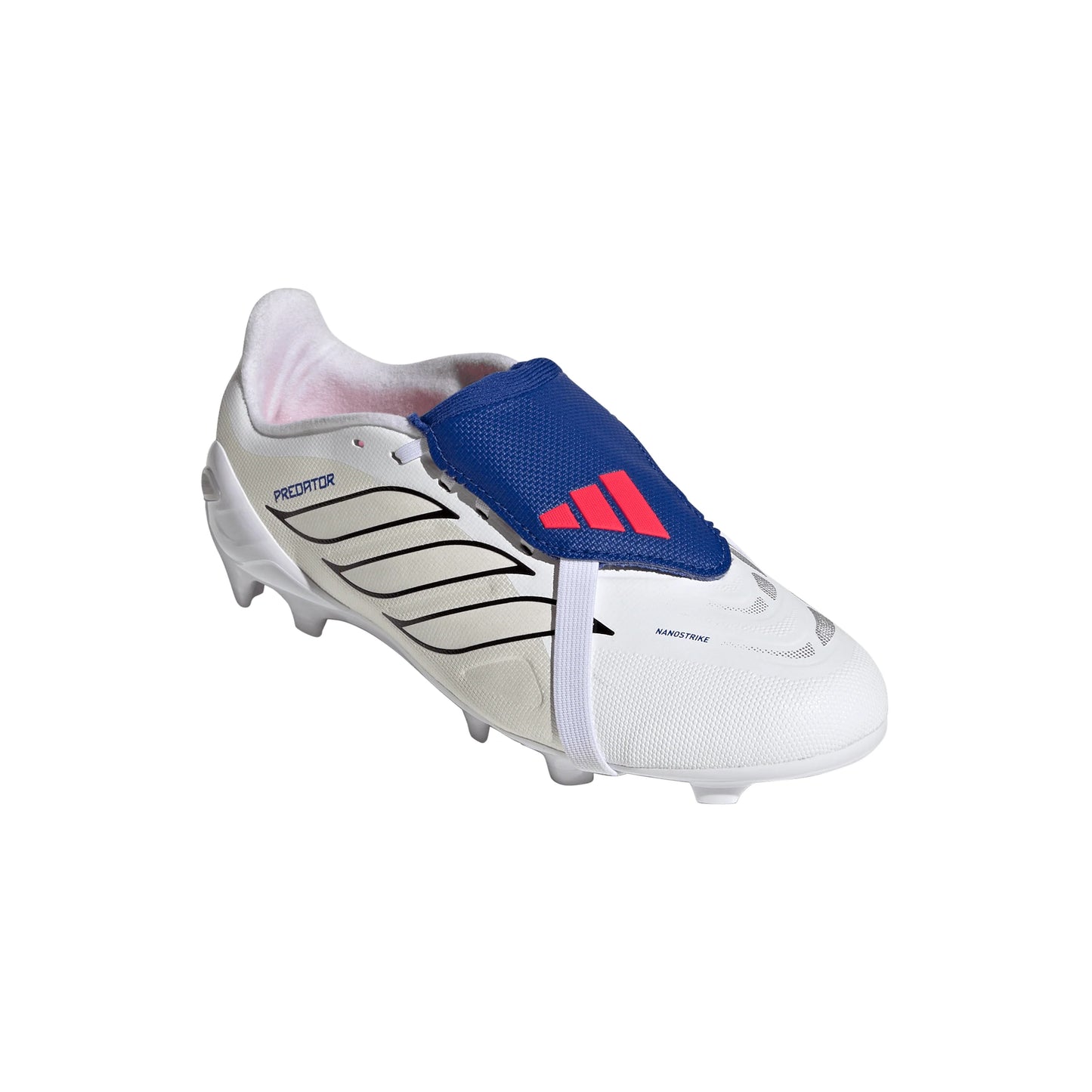 adidas Predator League Fold Over Tongue FG Firm Ground Youth Soccer Cleats White Zero Metallic Blue