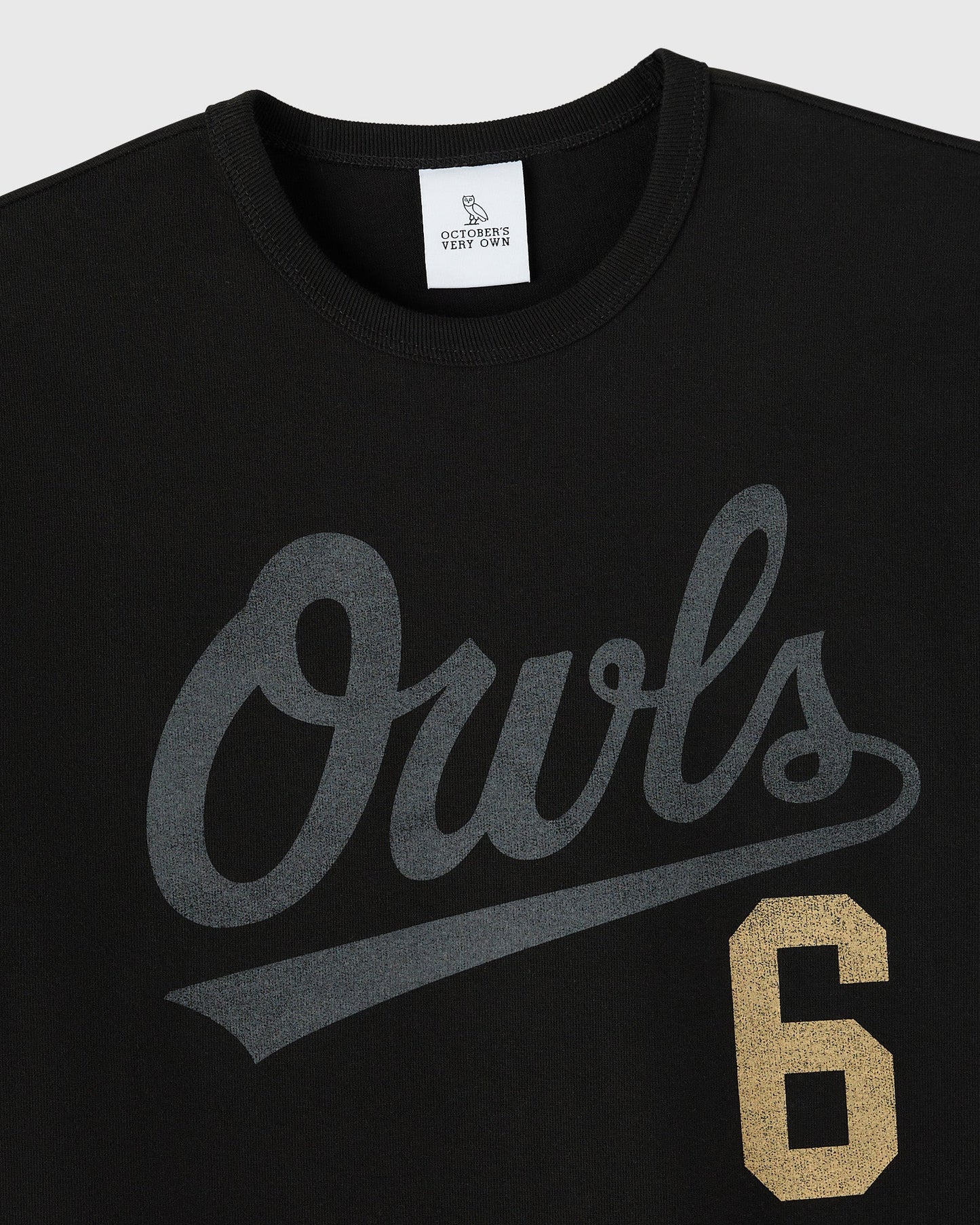 Owls Script Tee Black