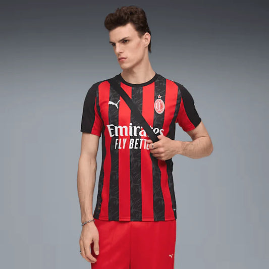 PUMA Mens AC Milan Home Jersey 25 Red Black