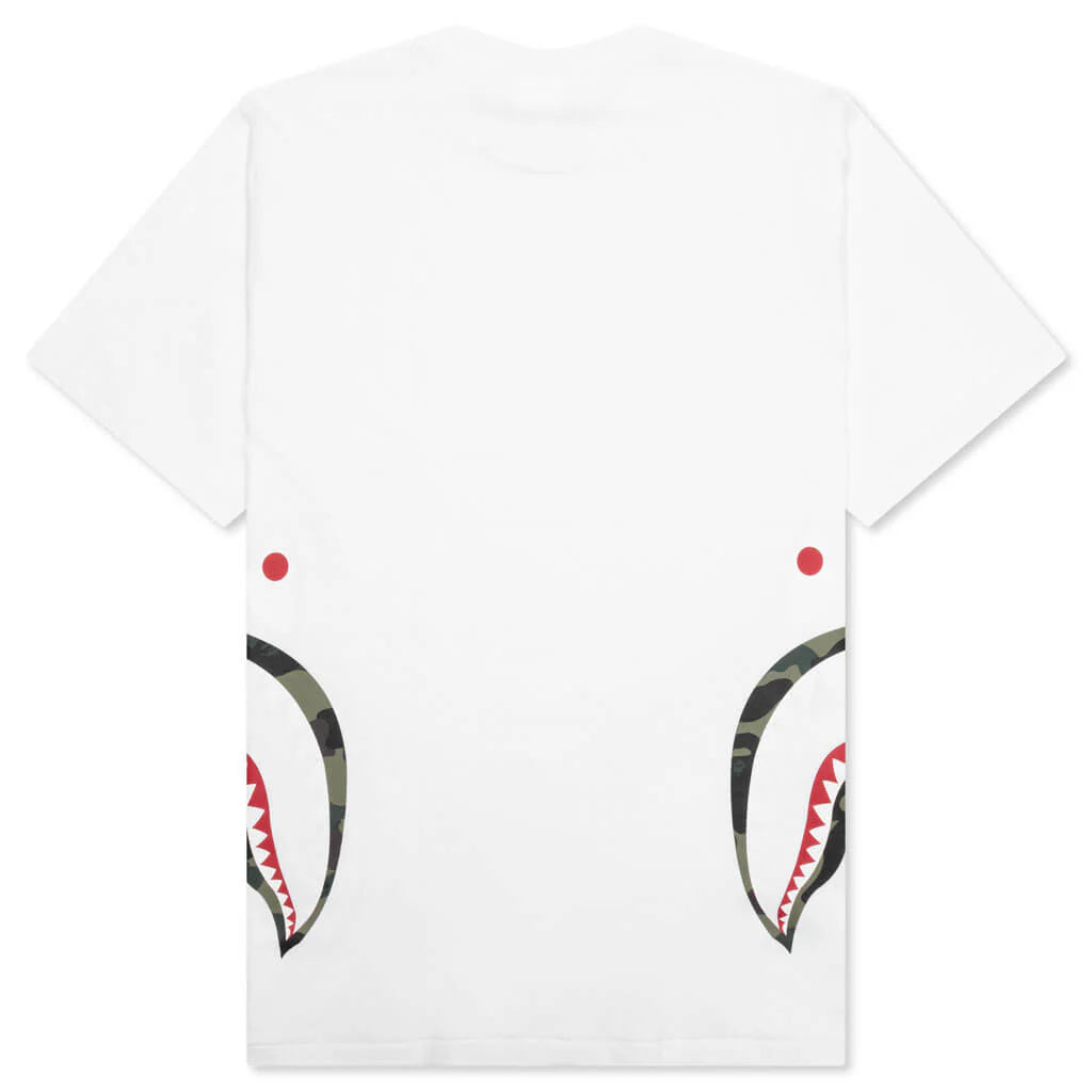 1st Camo Side Shark Tee White Green