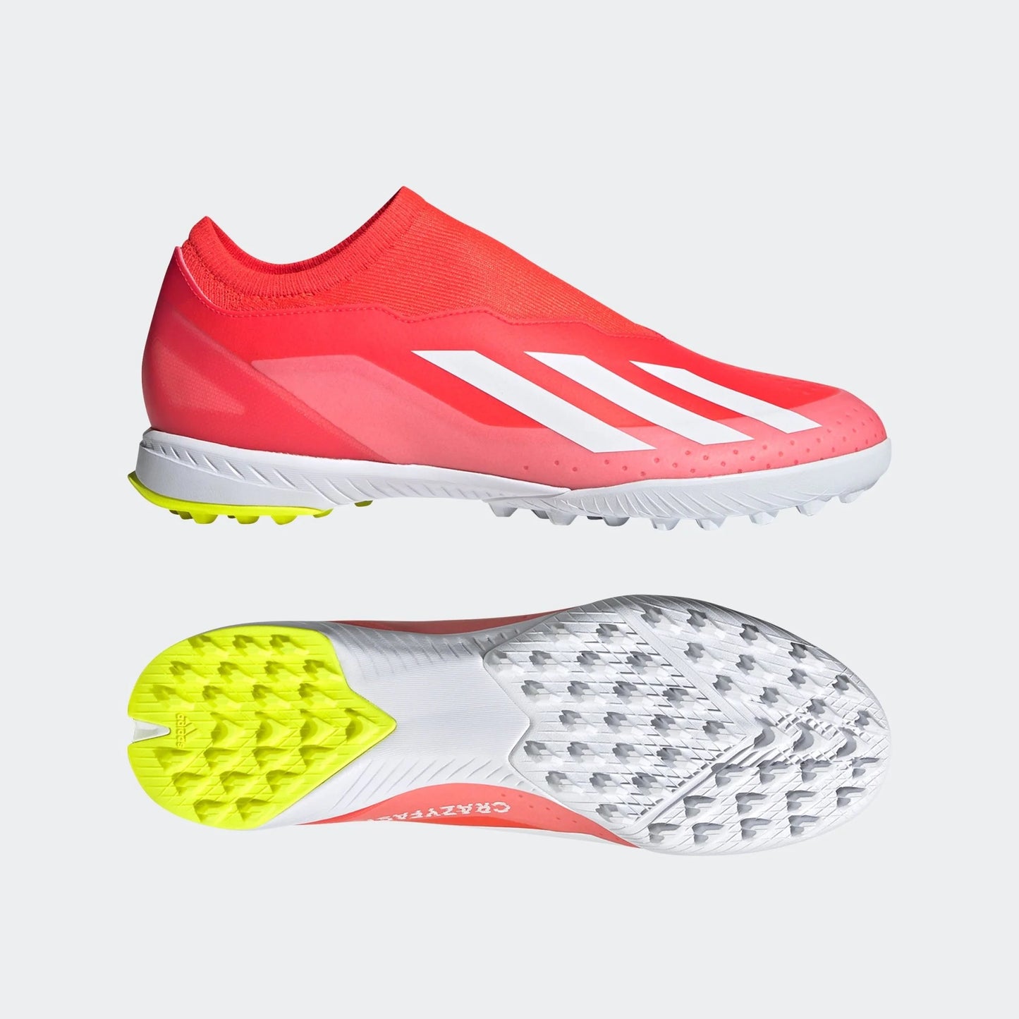 adidas X Crazyfast League Laceless TF Laceless Turf Boots Solar Red White Solar Yellow