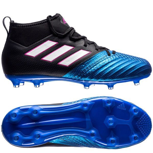 adidas ACE 171 FG Youth Firm Ground Soccer Cleats Black White Blue