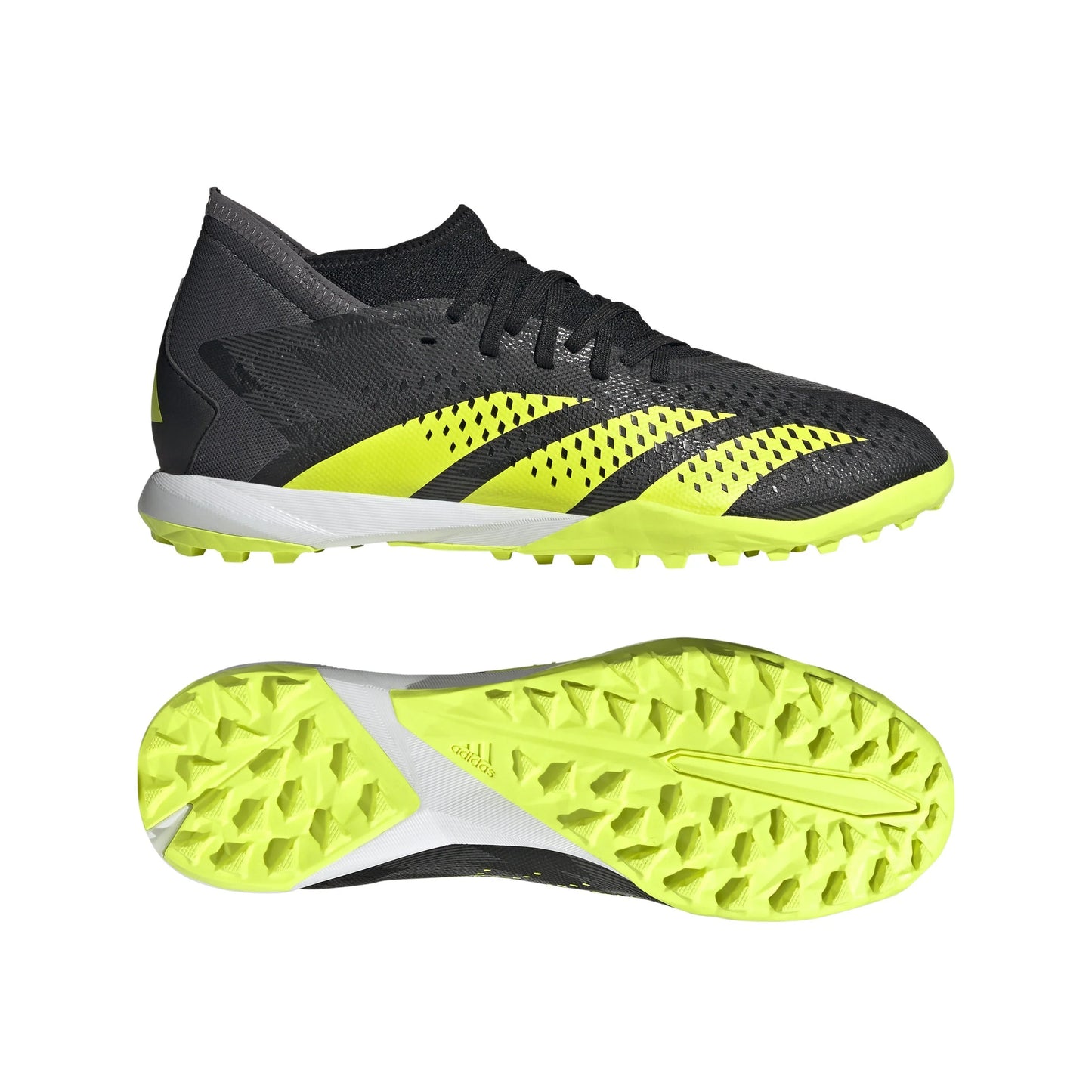 adidas Predator Accuracy Injection3 TF Turf Soccer Cleats Black Solar Yellow Grey Five