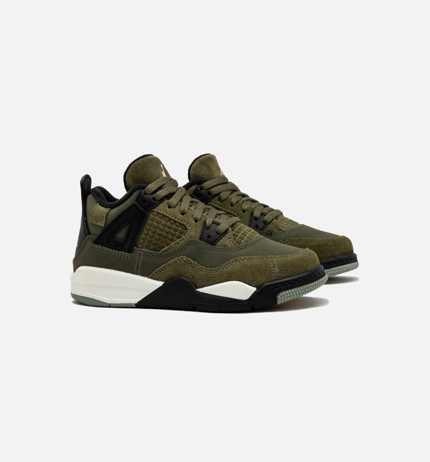 Air Jordan 4 Retro Craft Olive Preschool Lifestyle Shoe Medium Olive Black