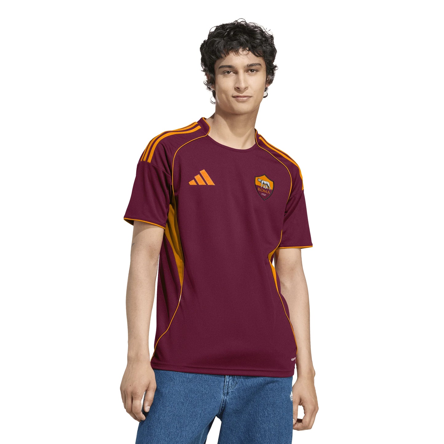 adidas Mens AS Roma Home Soccer Jersey 25 26