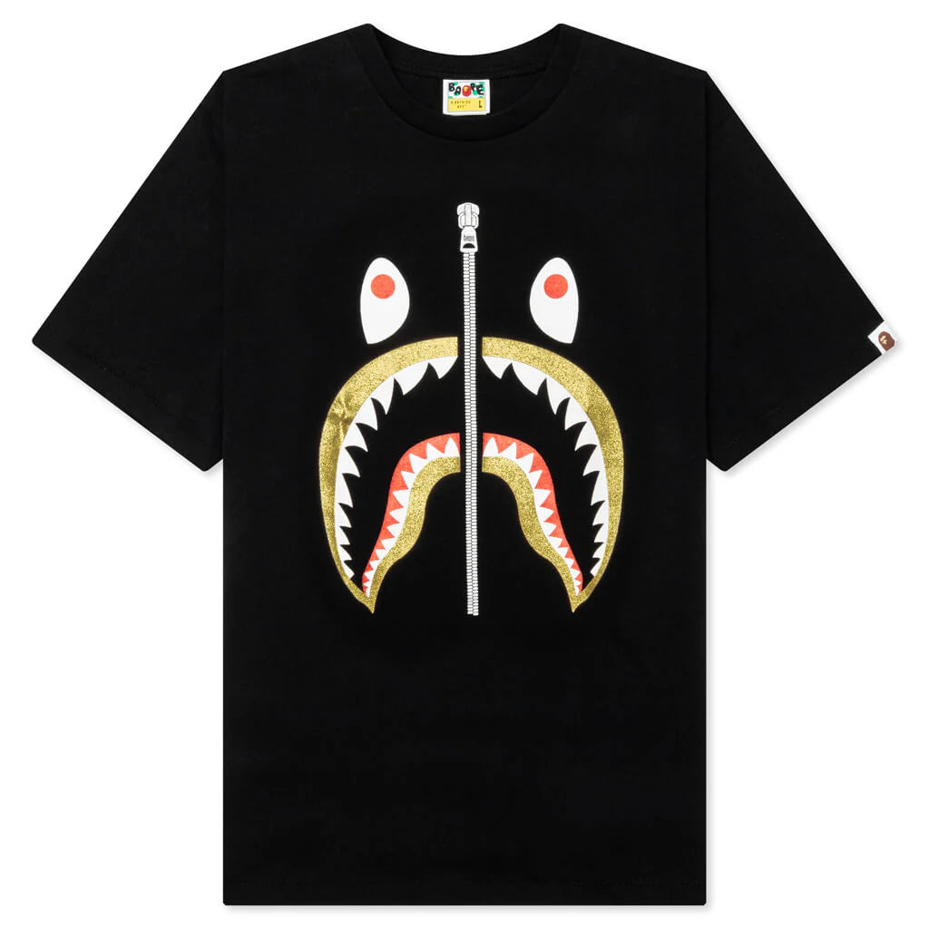Glitter Shark Tee Black