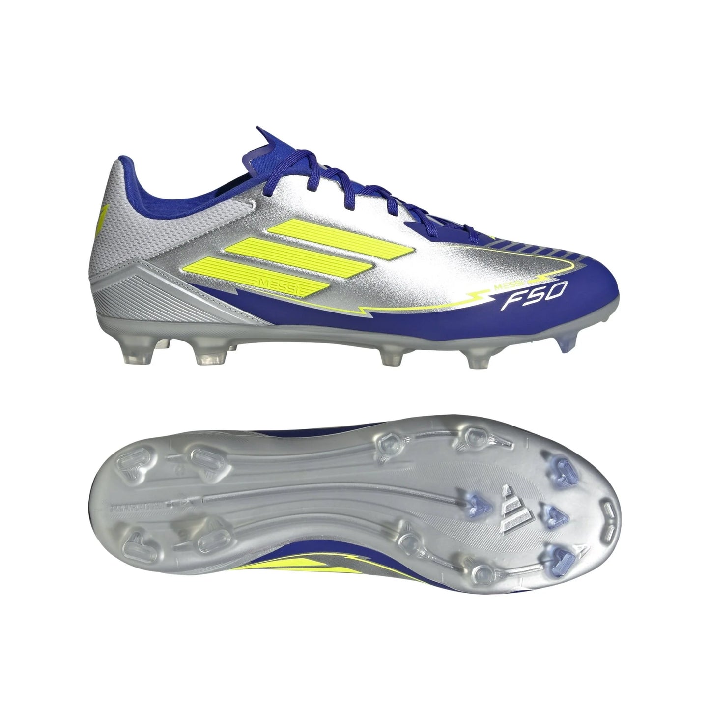 adidas F50 League Messi Firm Multi Ground Boots Silver Yellow