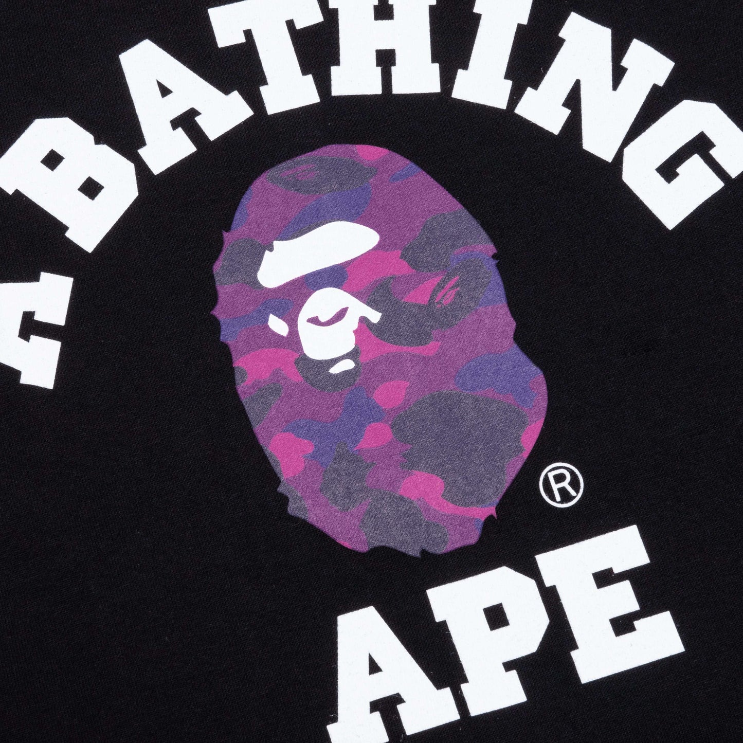Color Camo College Tee Black Purple
