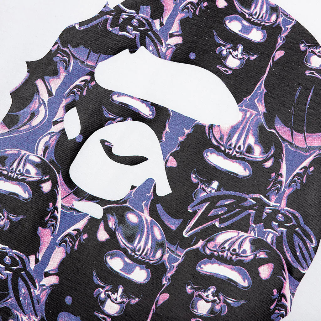 Ape Head Graffiti Big Ape Head Tee White Purple