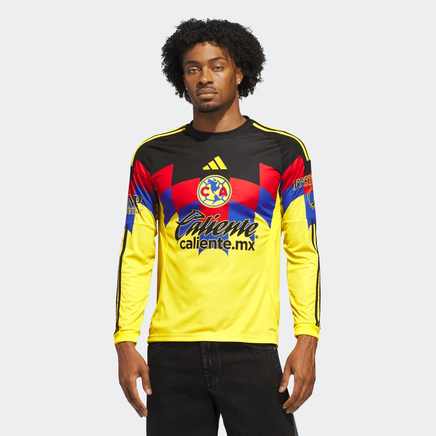 adidas Club América Long Sleeve Mens Home Jersey 25 26 Yellow