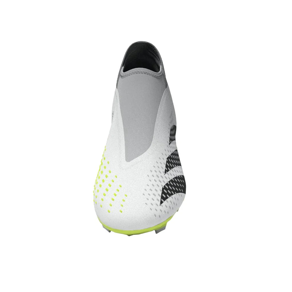 adidas Predator Accuracy3 Laceless FG Firm Ground Soccer Cleats Cloud White Black Lucid Lemon