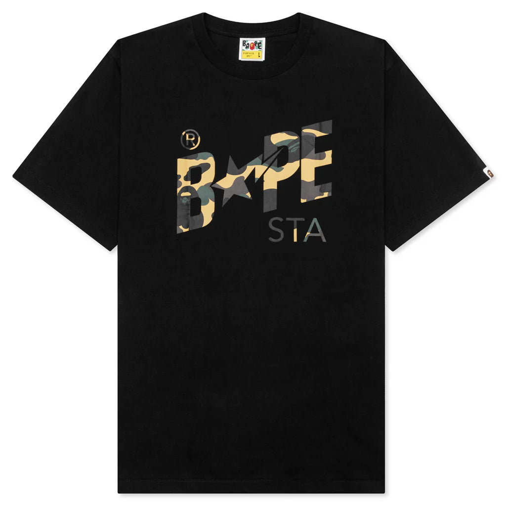 1st Camo Bape STA Tee Black Yellow