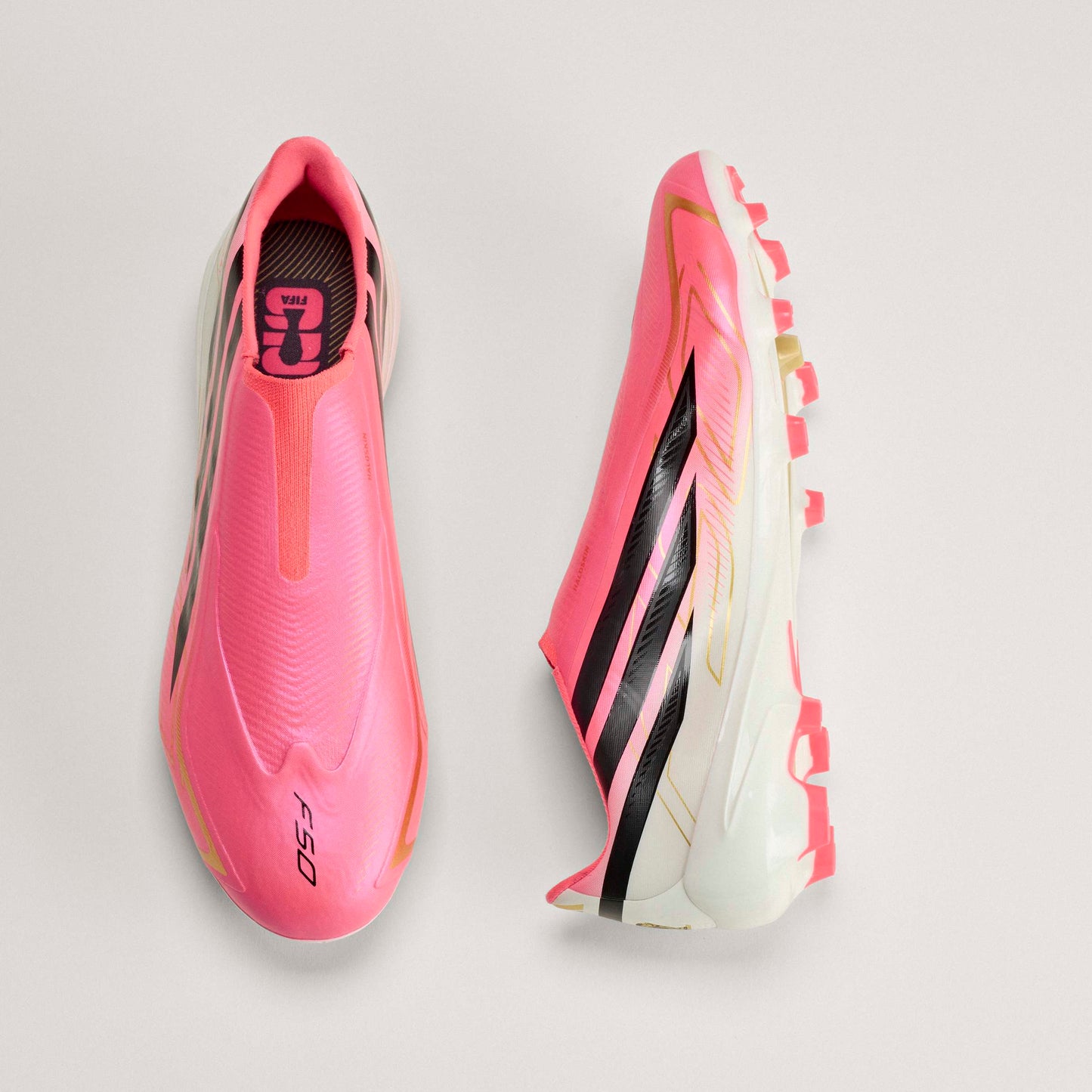 adidas F50 Hyperfast League Laceless Firm Ground Mens Soccer Cleats Turquesa Black Gold
