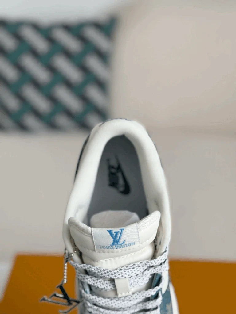 Nike Air Jordan 1 x LV Blue Monogram Denim Edition Dunk Low Custom