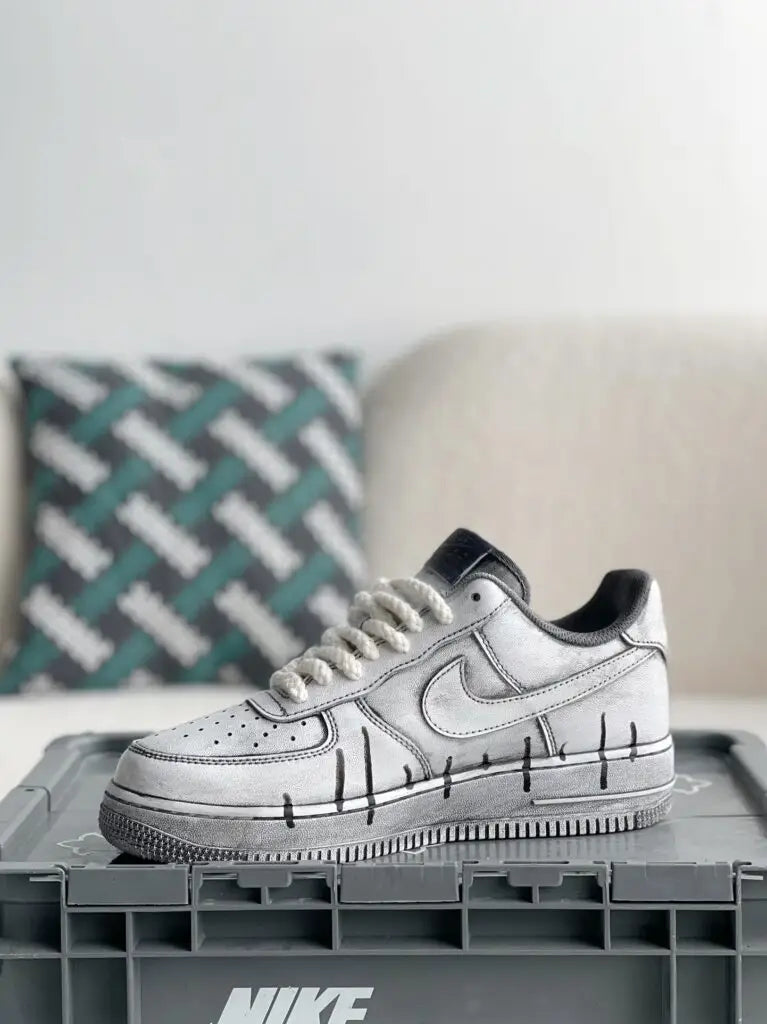 Chrome Hearts x Nike Air Force 1 White Grey Sneakers