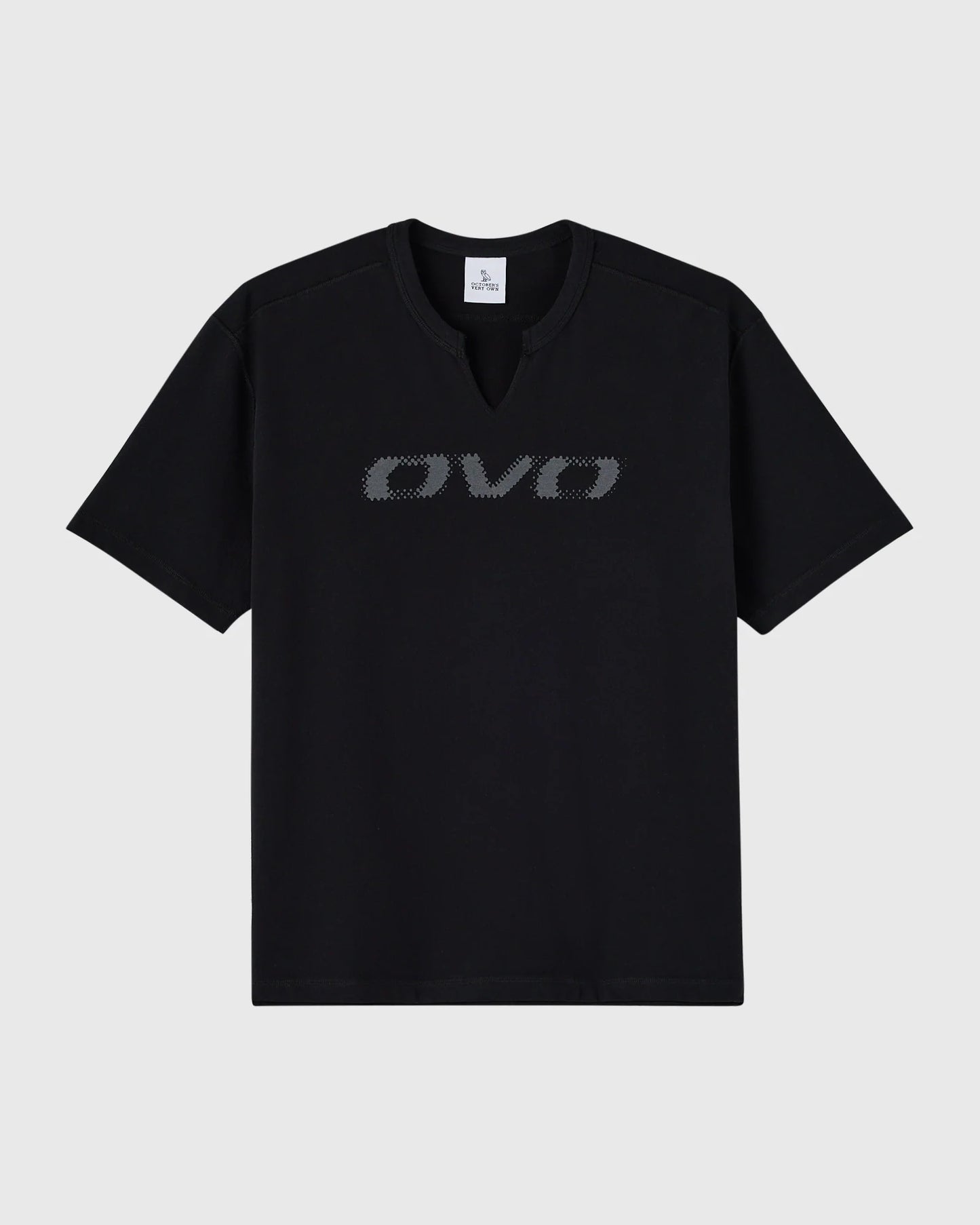 Split Neck Tee Black