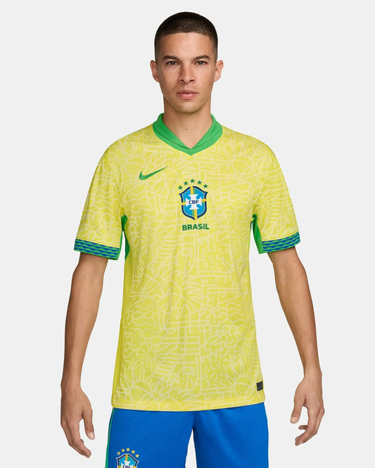 Nike Brazil Stadium Home Mens Jersey 24 Yellow