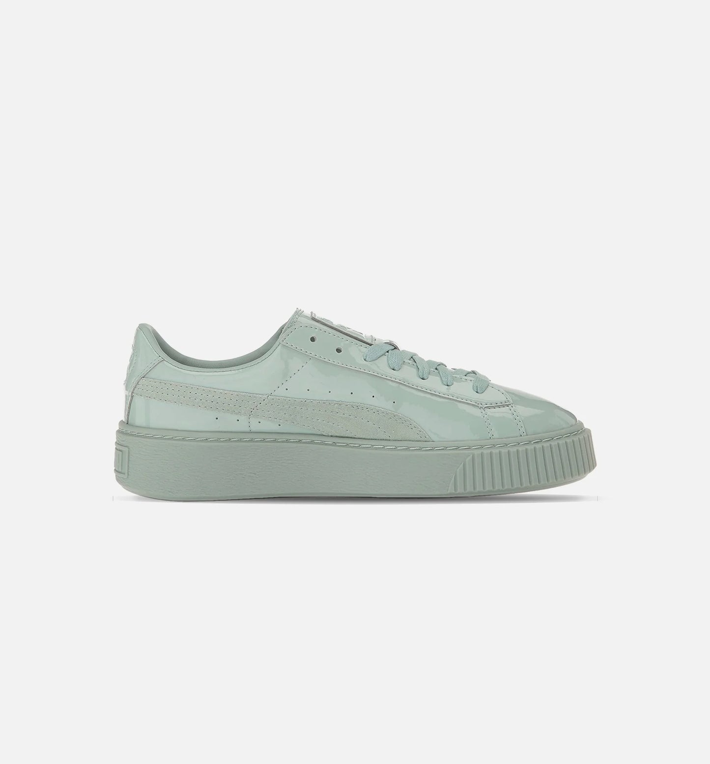 Basket Platform Patent Womens Blue Surf