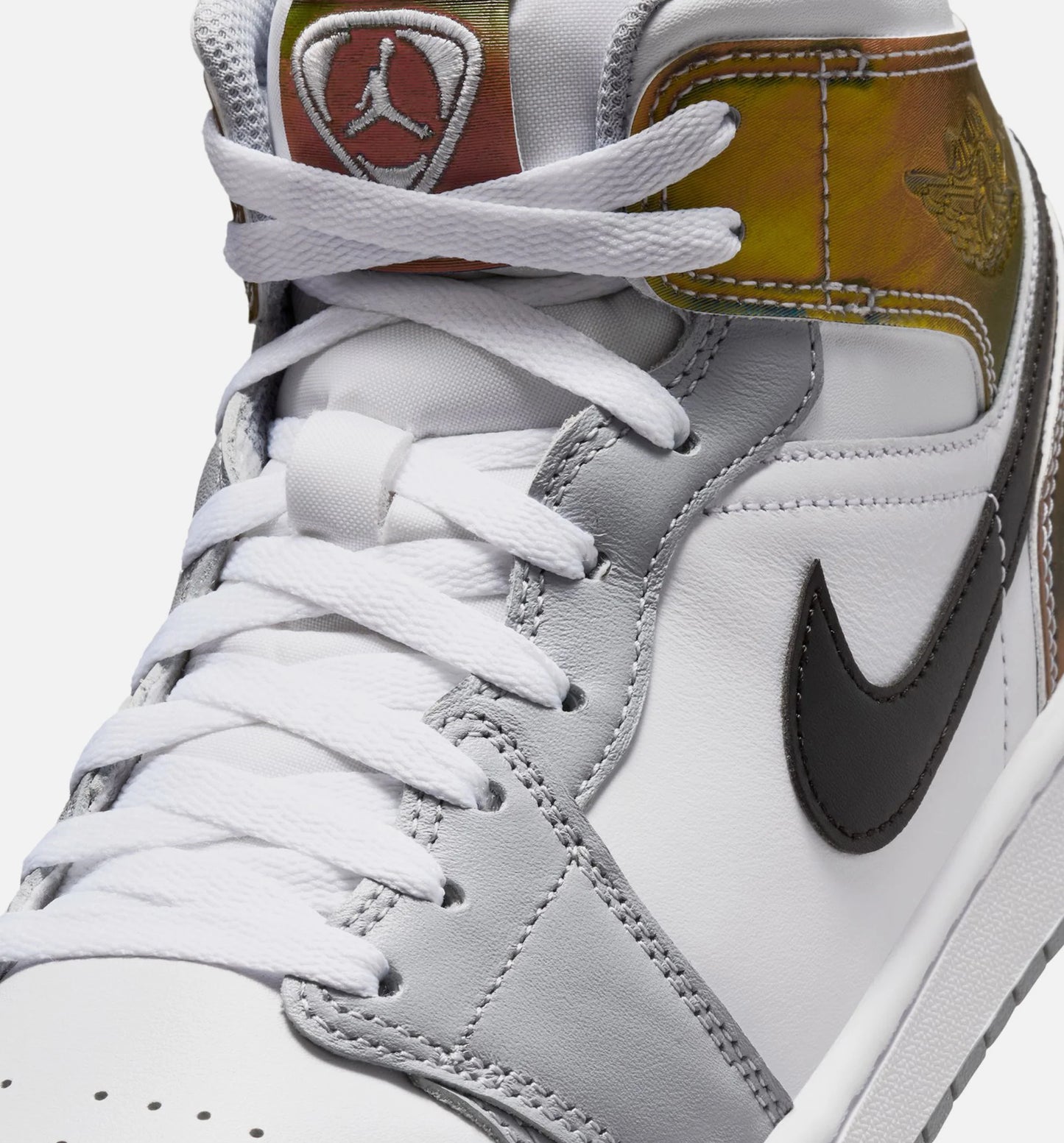 Air Jordan 1 Mid SE Mens Lifestyle Shoe Black White Wolf Grey