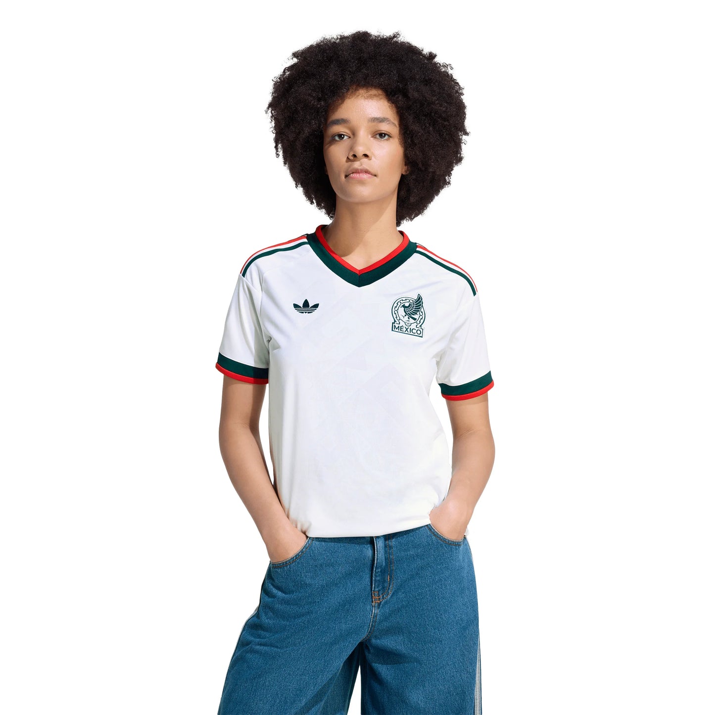 adidas Mexico Away Womens Soccer Jersey 2026 White