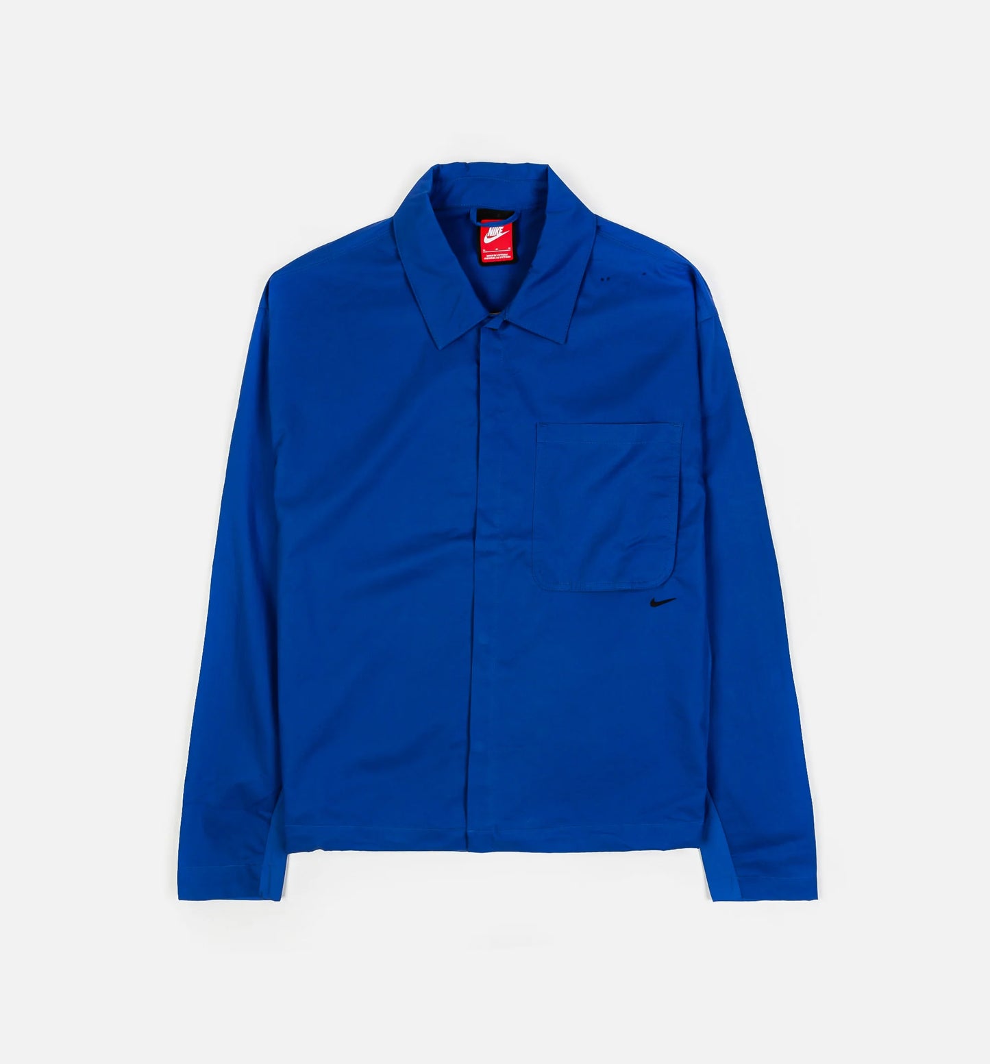 NSW Tech Button Down Top Mens Long Sleeve Shirt Blue Black