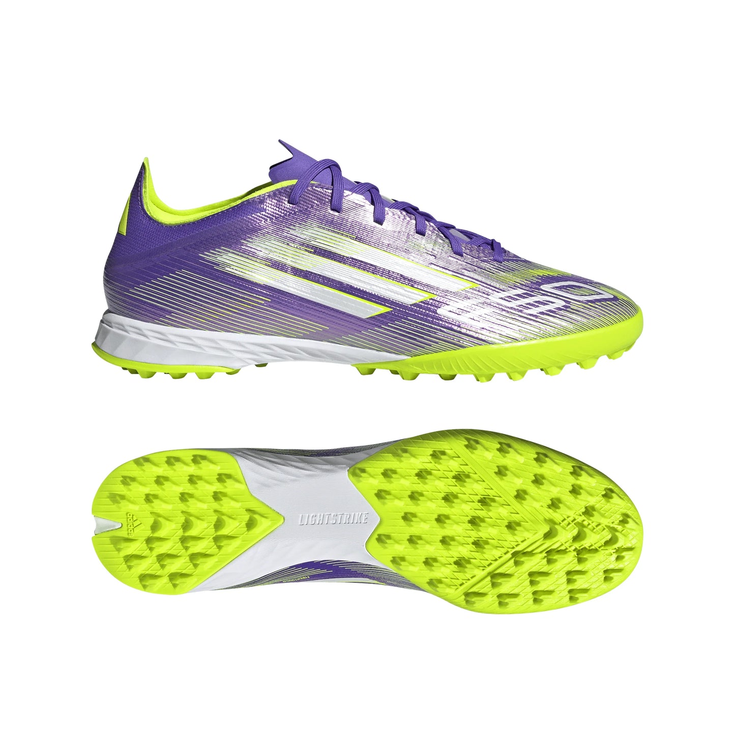 adidas F50 Pro Turf Soccer Cleats Purple White Lemon