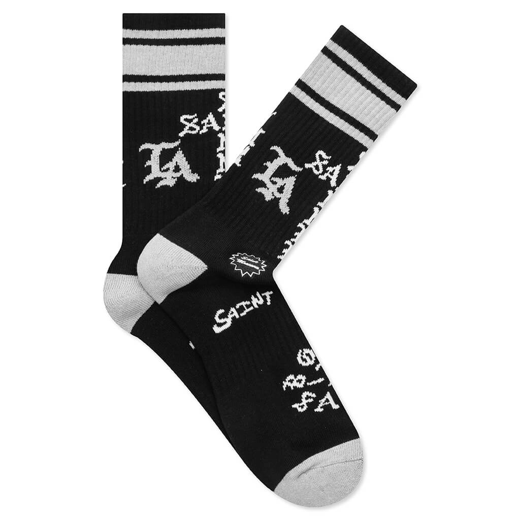Saint Michael x Born x Raised Saint Sinner Socks Black