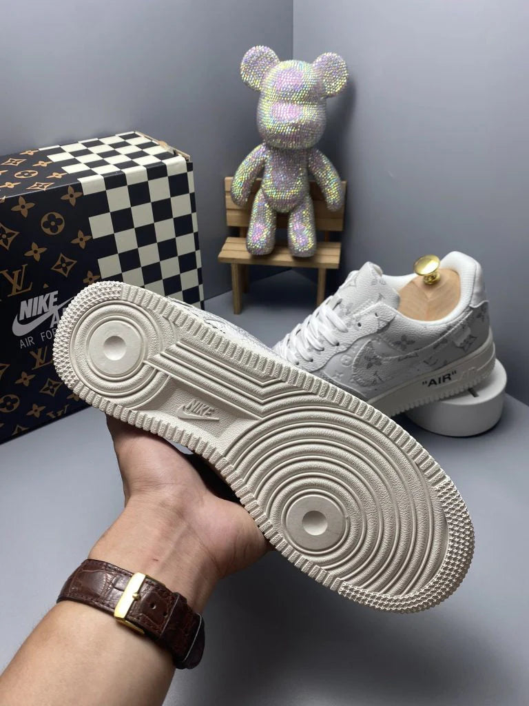 Louis Vuitton x Nike Air Force 1 Frost White Luxe Edition Custom