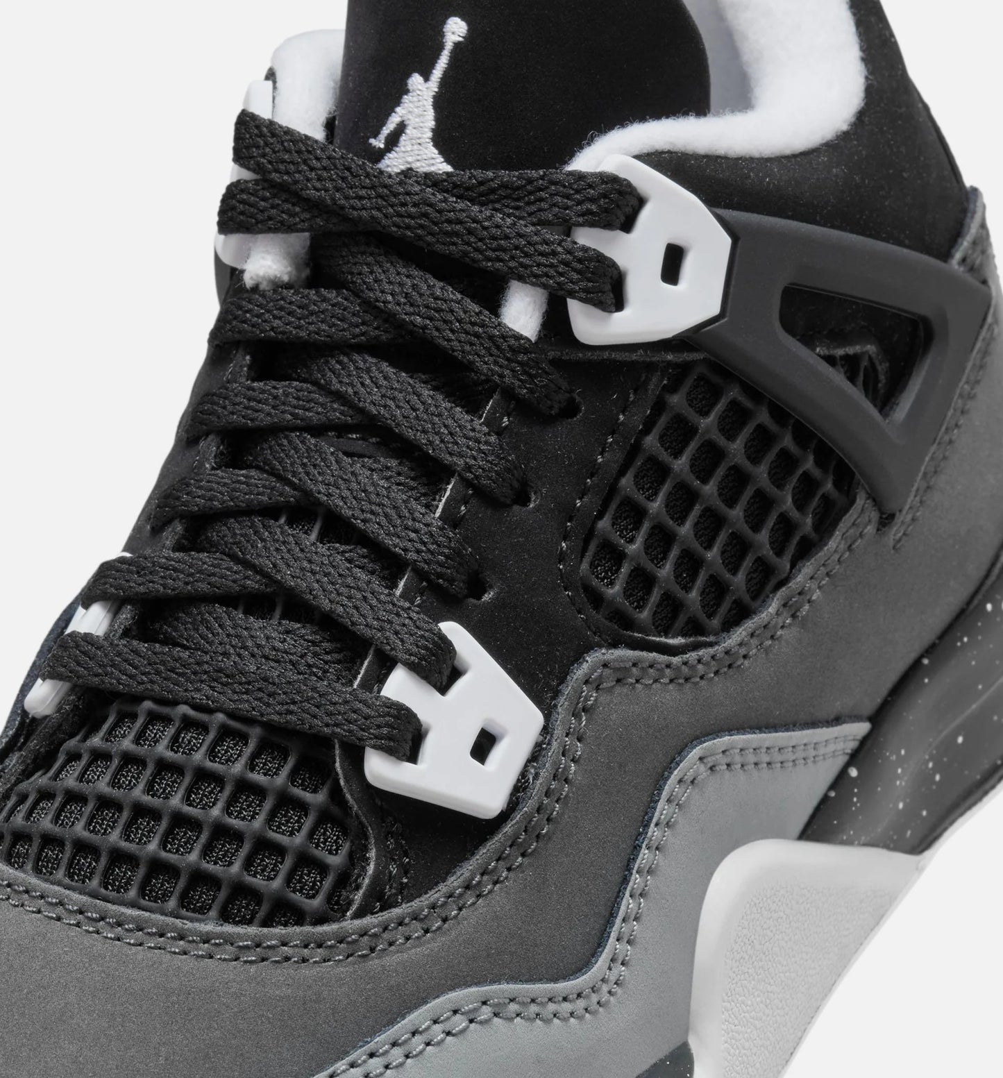 Air Jordan 4 Retro Fear Preschool Lifestyle Shoe Black White Anthracite Black Pure Platinum