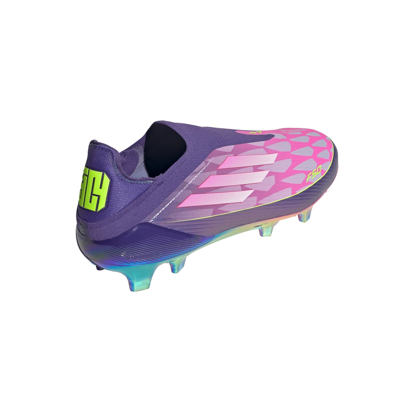 adidas F50 LEAGUE Laceless FG Mens Soccer Cleats Purple White Lemon