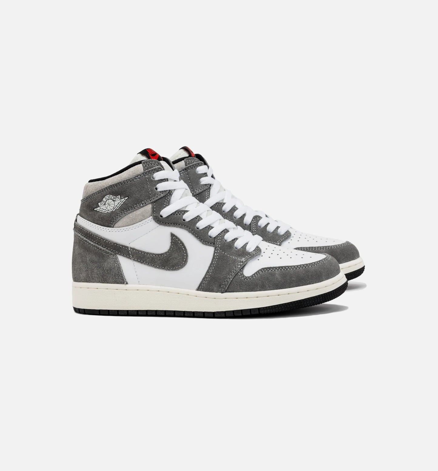 Air Jordan 1 Retro High OG Washed Heritage Grade School Lifestyle Shoe Grey White Free Shipping