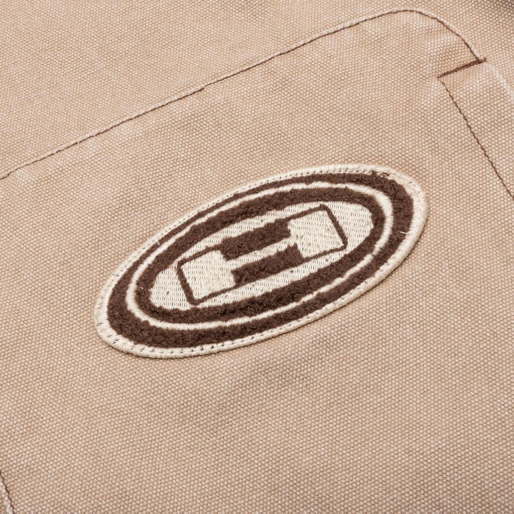 Washed Canvas Zip Hoodie Tan