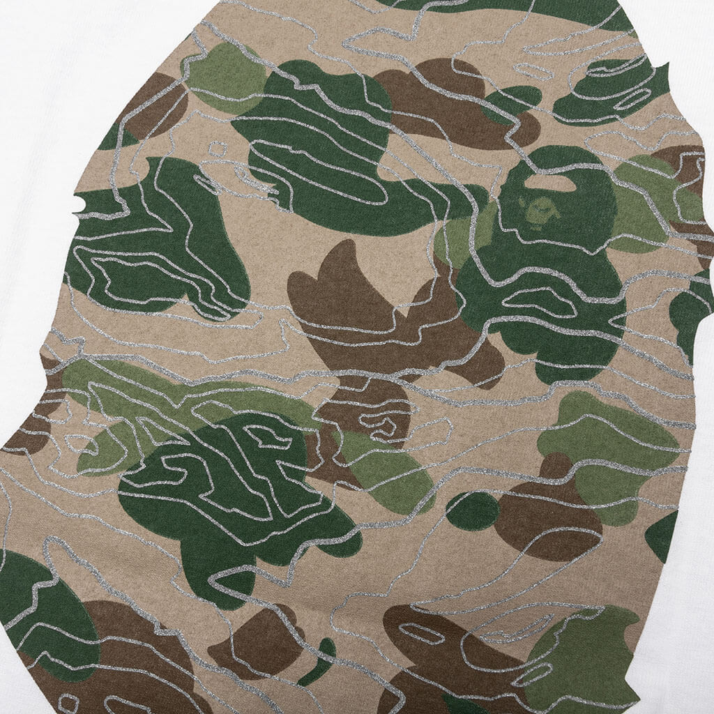 Kids Layered Line Camo Big Ape Head Tee White Beige